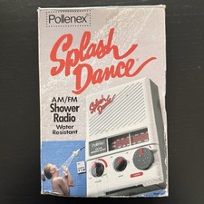Pollenex Splash Dance Vintage Shower Radio AM/FM Water Resistant NEW Old Stock