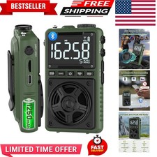 Bluetooth AM FM Shortwave Radio with NOAA Weather Alert,1250mAh Rechargeable ...