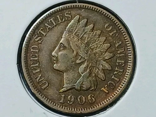 1906 Indian Head Cent VF Detail Mildly Porous