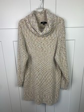 Lulus Sweet Whispers Eyelash Knit Turtleneck Sweater Dress LARGE Cozy Boho