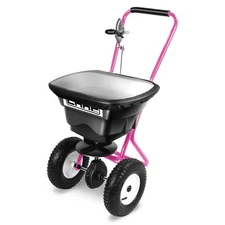 80LB Capacity Walk-Behind Purple Broadcast Spreader For Salt Fertilizer Seeds