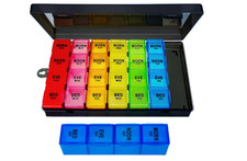 Weekly Pill Organizer 4 Times a Day, Large Medicine Organizer, Pill Box 7 Day 28