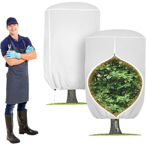 Outdoor Plant Covers Frost Protection Winter Insulation W/ Zipper Drawstring New - Picture 16 of 36