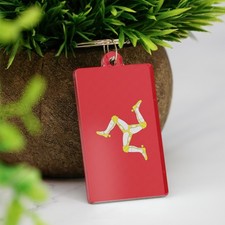 Isle of Man Flag Keyring Manx TT Acrylic Keychain, Motorcycle Gift