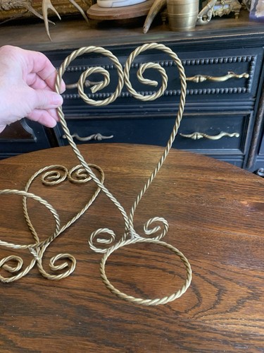 2 Vtg HOMCO Gold Metal Twisted Rope Wall Candle Garden Plant Holder 12.25x7 - Picture 9 of 23