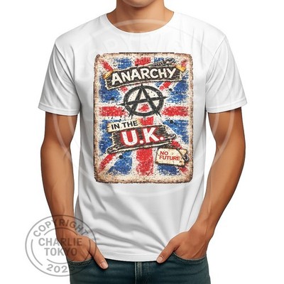 Classic Punk Rock Herren T-Shirt Anarchy Destroy 70er British D2 Pogo Dance