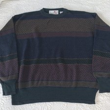 VTG Florence Tricot L Fair Isle Cosby Sweater Wool Blend Pullover Made Italy