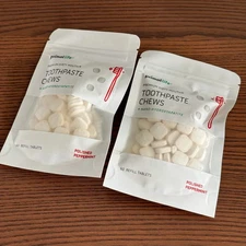 x2 Primal Life - Premium Dirty Mouth Toothpaste Chews, Peppermint, 60 Tablets