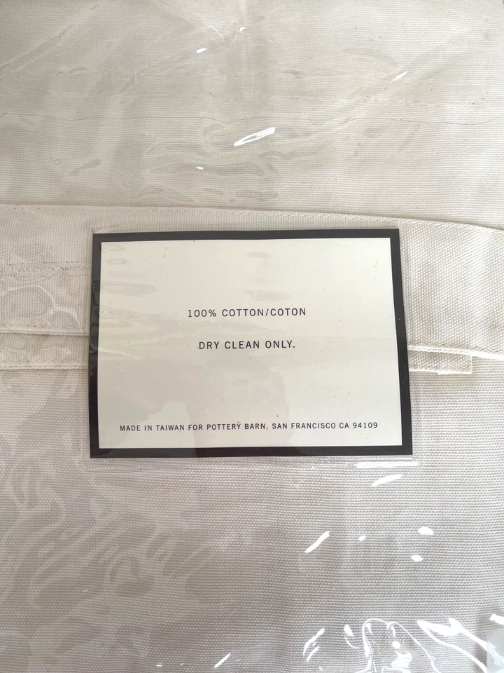 NUEVO Pottery Barn Carlisle Drape Rideau Pole Pocket 44 x 63 100 % algodón crema Foto 3 de 3