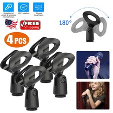 2/4PCS 180 Universal Microphone Clips Clamp Holder For For All Mic Stand Black