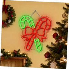 Christmas Candy Cane Neon Sign Festive Holiday Christmas Jesus Is the Reason 