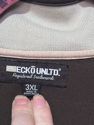 Ecko Unltd Men Zip Up Tracksuit Top Warmup Jacket Size 3X Brown Beige - Picture 5 of 6