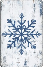 Tin Metal Signs Home D cor Snowflakes Winter Winter Aluminum Sign For Home Cafe