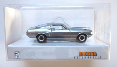 HO scale BREKINA 1968 Ford Mustang GT 350 Fastback in Metallic Gray # 19607