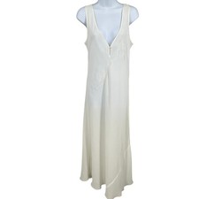 Victoria's Secret Nightgown Womens M Ivory Vintage Floral Sheer Maxi Timeless