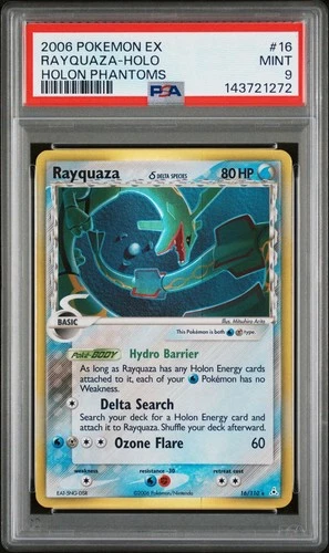 2006 POKEMON EX HOLON PHANTOMS #16 RAYQUAZA-HOLO PSA 9 New Cert