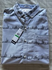 Original Penguin Men s Short Sleeve Slim Fit Button Up, Size Large