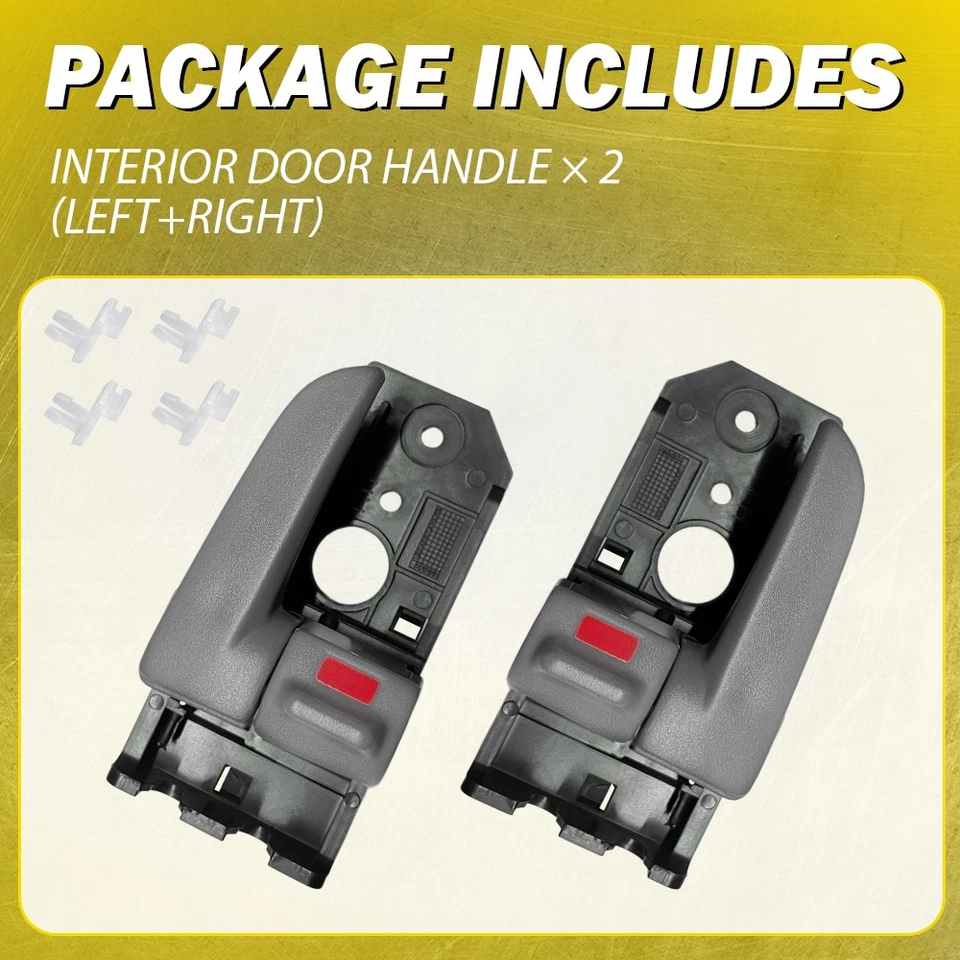 4 件内门把手适用于 04-09 起亚 Spectra Spectra Spectra5 前/后 左右 灰色 W — 第 3/4 张图片