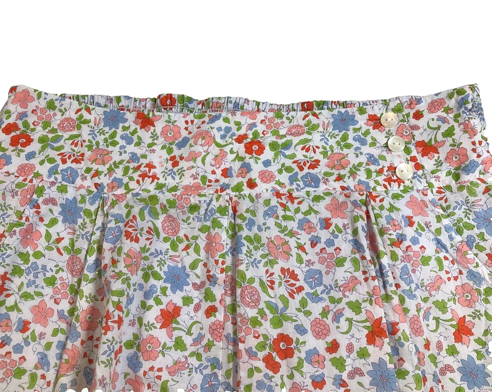 Женская юбка American Eagle размер M белая с цветочным рисунком со сборками и плиссированной эластичной талией - Изображение 3 из 4