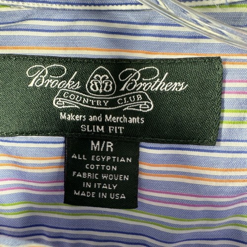 Brooks Brothers camicia uomo media multicolore righe slim fit country club USA - Foto 4 di 8