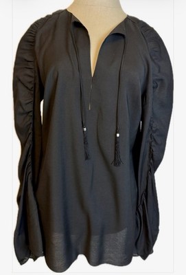 YSL Saint Laurent Blouse Shirt Black Size S/M