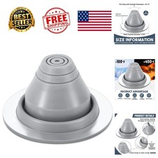Roof Jack Pipe Boot Flashing High Temp Silicone Metal Vent Chimney OD 1/4-2 In