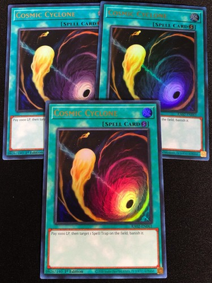 #ad #ad Yugioh Cosmic Cyclone RA02 EN061 1st Ultra x3 NM $1.99