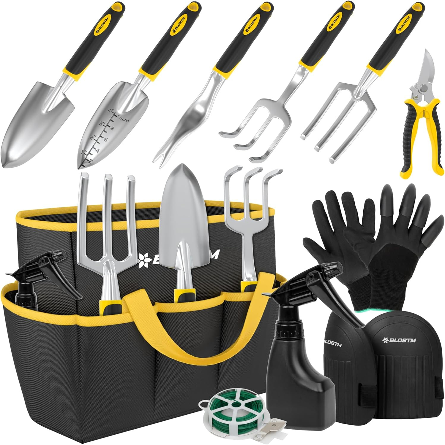 Set Giardinaggio 11 Pezzi in Alluminio e Acciaio Anti-Rottura