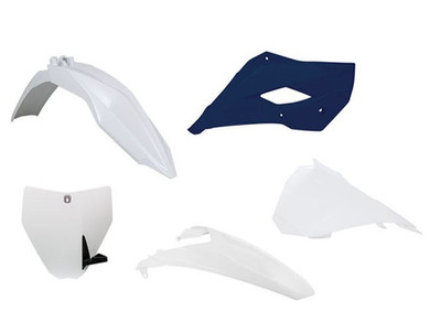 Husqvarna TC85 2014 - 2016 OEM Racetech  Plastic Kit WHITE / (BLUE RAD SCOOPS)