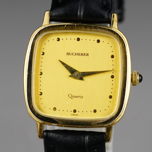 Vintage Bucherer Unisex 950.521 Watch 24mm Gold New Battery New Leather Band - Picture 4 of 21