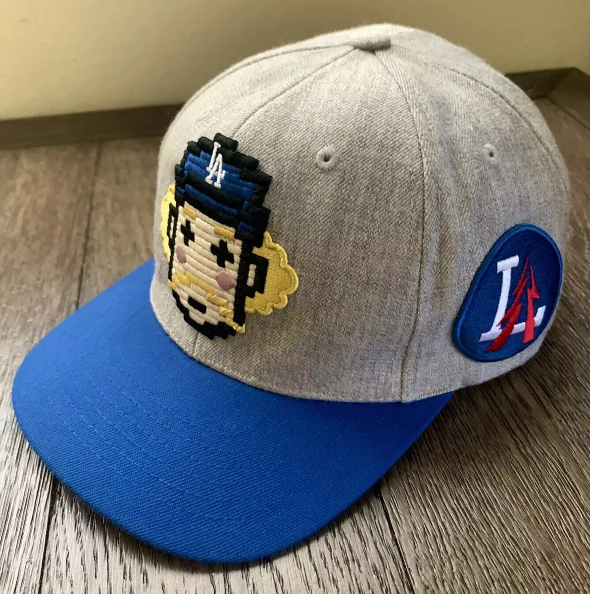 MLB Los Angeles Dodgers Snapback Pixel Player Hat Blue Grey Unique Embroidered