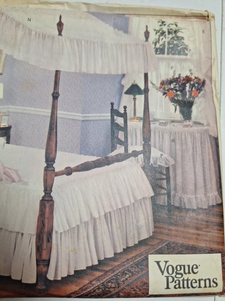 Vogue 2334 Curtain Valance Bedspread Sham Craft Sewing Pattern Bed Set UC VTG - Image 3 of 4