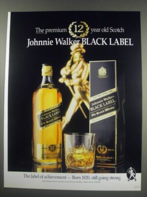 1991 Johnnie Walker Black Label Ad - The premium 12 year old