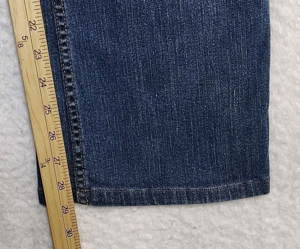 羊毛牛仔裤女式 10 弹性舒适腰深蓝色牛仔直筒 — 第 4/4 张图片