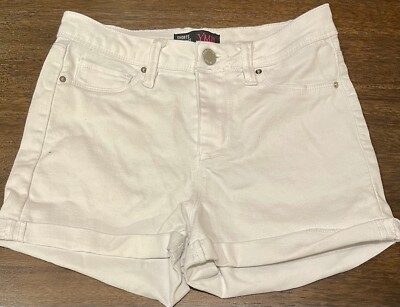 YMI Dream Jean Front Rigid Stretch Back White Denim Shorts Womens Size 5/27
