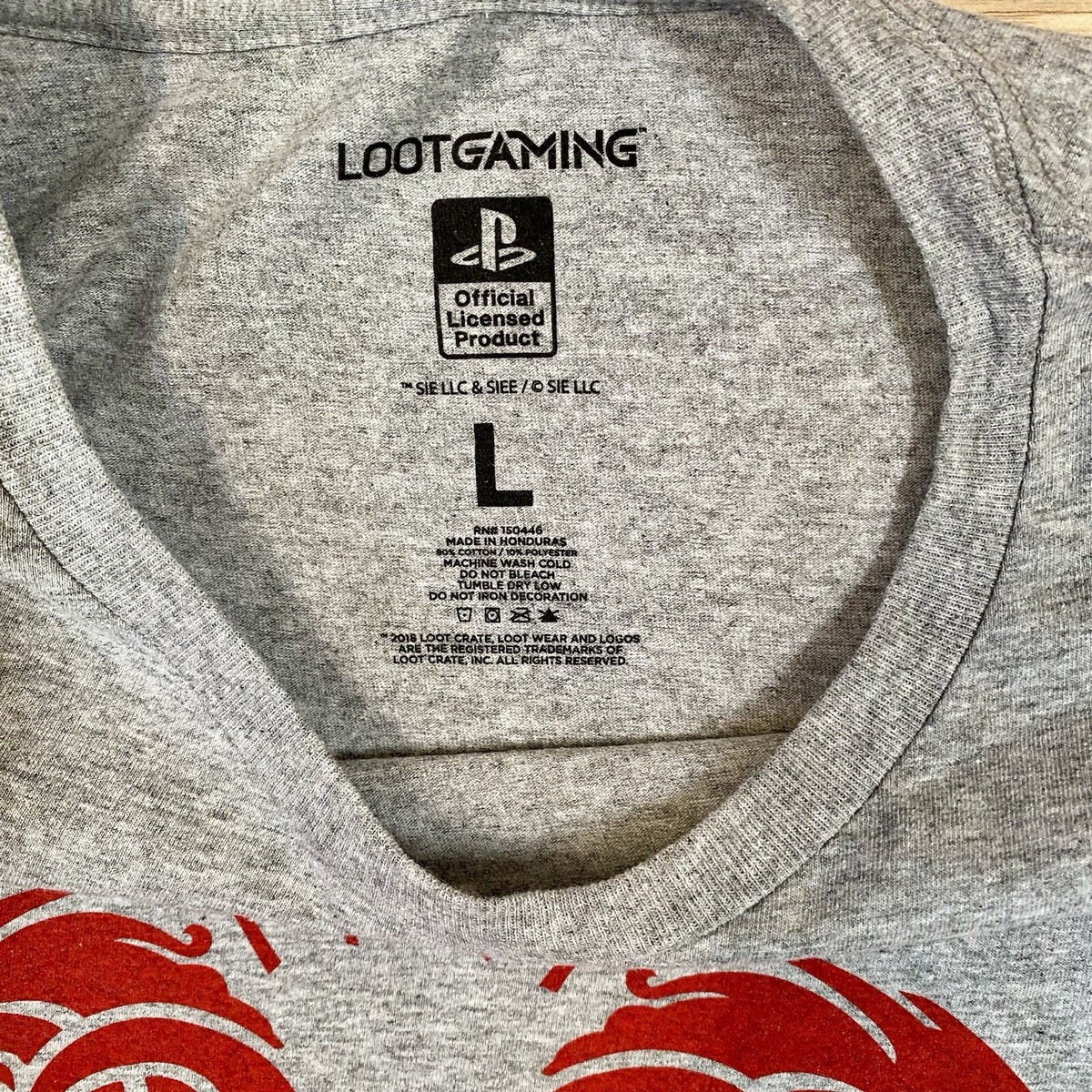 専用！AとB God of War Video Game T-Shirt Adult Men's Large Gray Red Loot