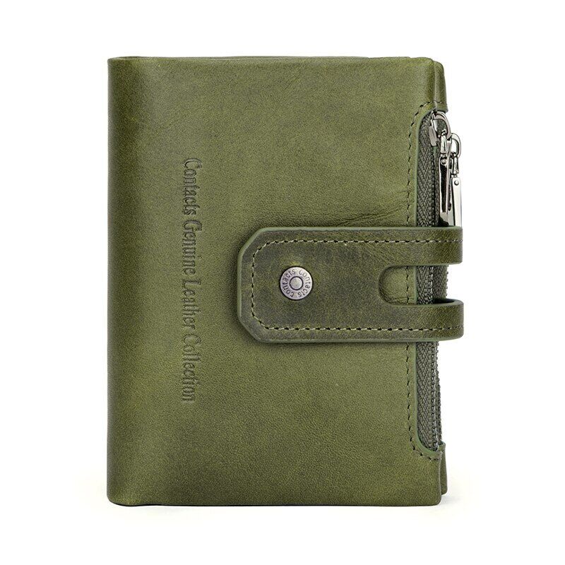 CONTACT'S Brand Genuine Leather Men's Wallet Small Zipper CONTACT'S Brand Genuine Leather Men's Wallet Small Zipper