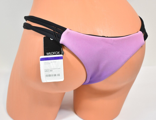 Women's Wildfox Black Ultra Violet Reversible Strappy Bikini Bottom Size M - Picture 5 of 10