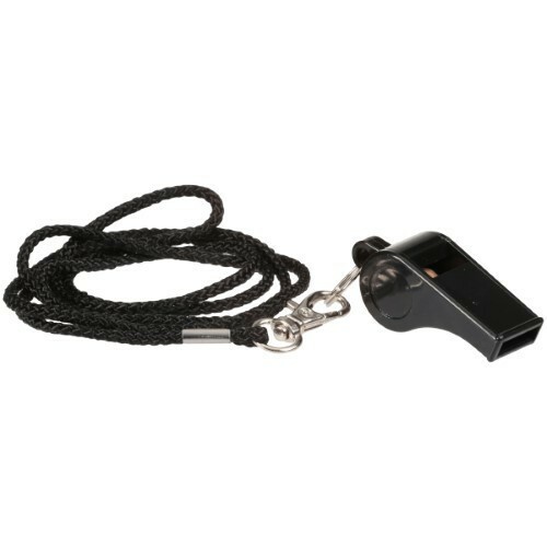 black referee ref official coach teacher safety whistle w lanyard sports 51B - Bild 1 von 1