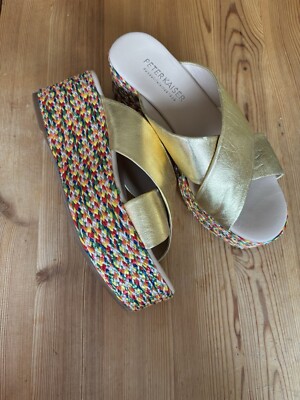 Peter Kaiser I Gold Eclat Multi Raffia I Pantoletten I GRößE 38
