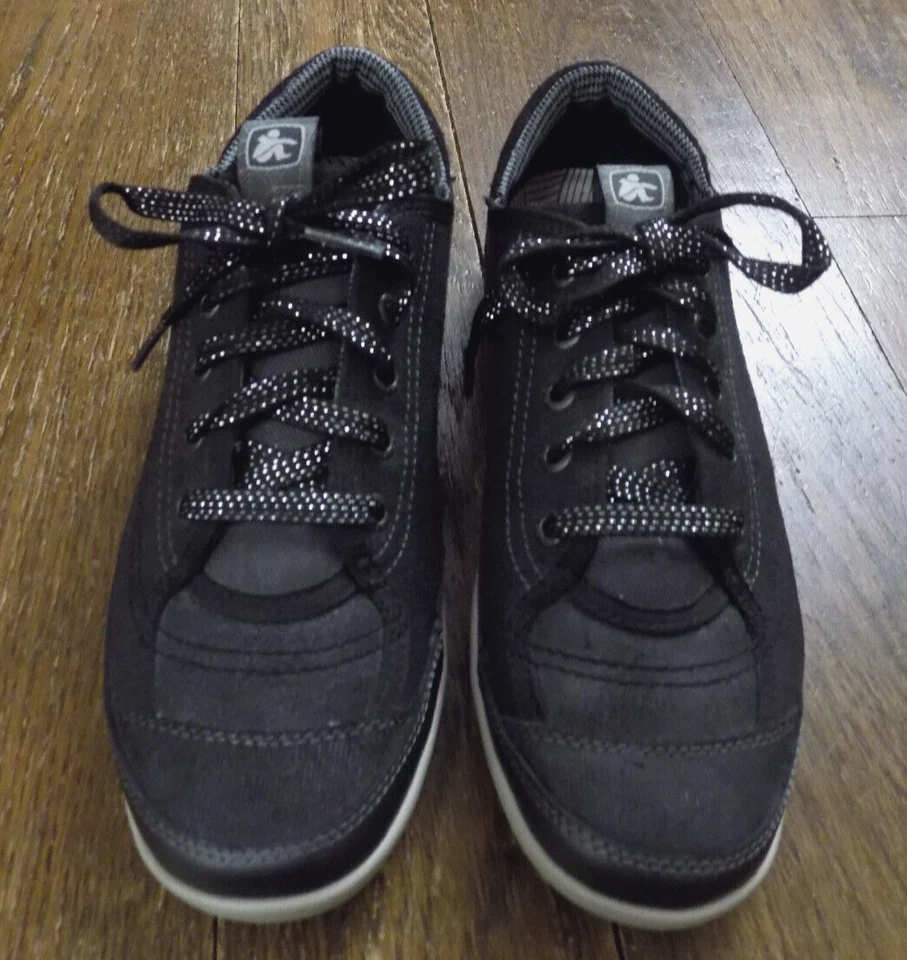 Zapatos Cushe Boutique Negros Oxford Plateados Acento Zapatillas con Cordones Usados en Excelente Condición Talla 10 ¡Bonitos! Foto 2 de 4