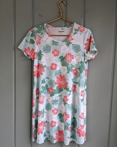 Lands End Womens Small Dress A-Line Tropical Floral S 6 8 Pink Green Cruise - Picture 2 of 7