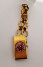 Soviet Gilded CHAYKA Ladies baguette Watch Red U7P 10K Au