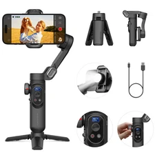 Black AOCHUAN Smart X Pro 3-Axis Phone Gimbal Stabilizer for iPhone Smartphones