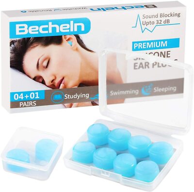 Bouchons d'oreille pour dormir, réutilisables en silicone anti-bruit, réduction