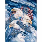 American Flag & Bald Eagle Cotton Panel-43"x36"-100% Cotton