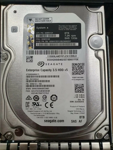NEW Lenovo System x 00WH122 00WH121 8TB 7.2K SAS 12G 3.5" HDD Hard Drive