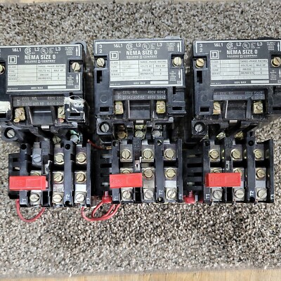 1 SQUARE D 8536SBG2 SIZE 0 STARTER  3 POLE 5 HP 460 volt with AR10.2