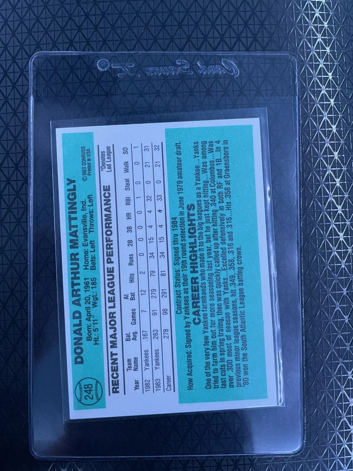 1984 Donruss Don Mattingly RC MINT Foto 2 de 2