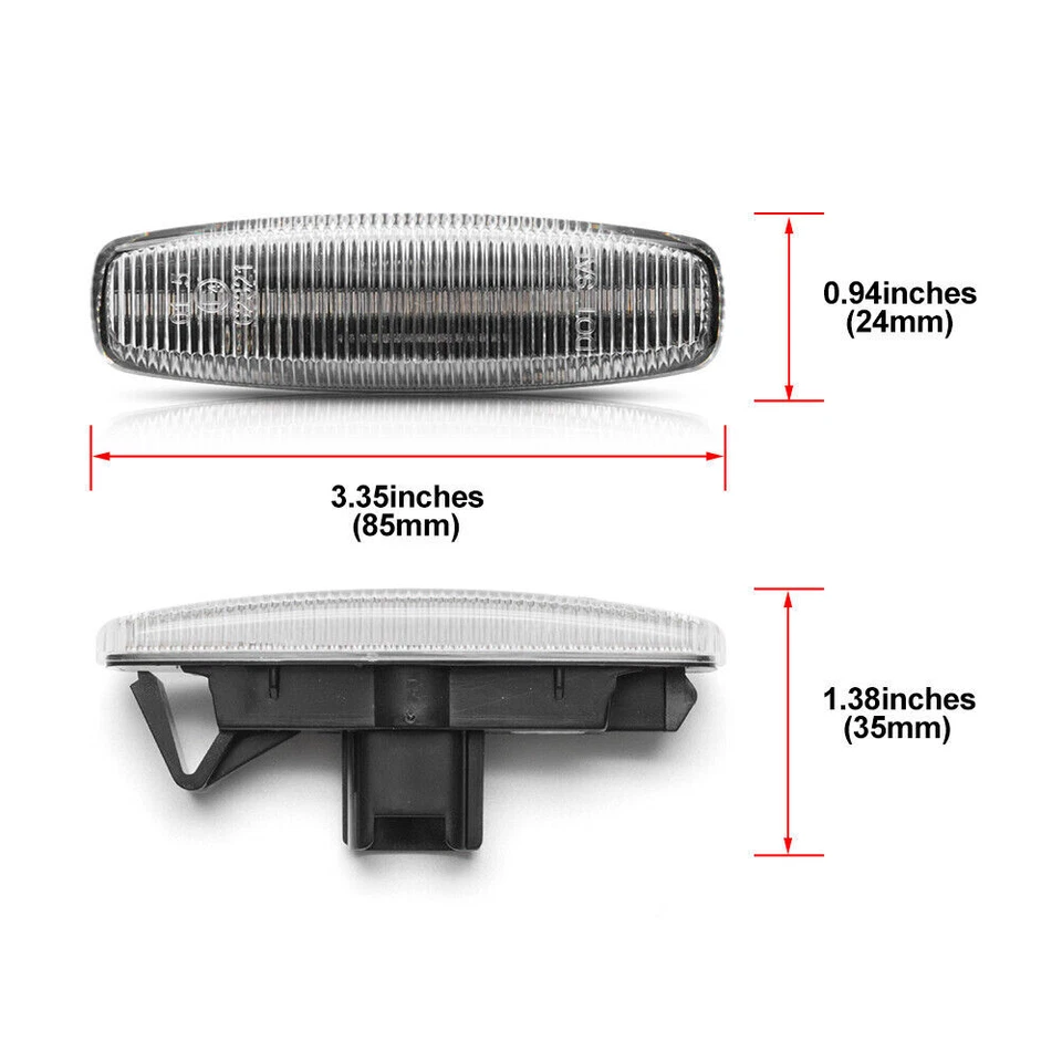 Luz marcadora lateral LED completa para Infiniti M35 M45 Q40 Q60 Q70 QX50 QX70 transparente Foto 4 de 4